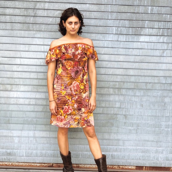 Jean Paul Gautier Soliel Floral Mesh Ruffle Dress - Picture 15 of 15